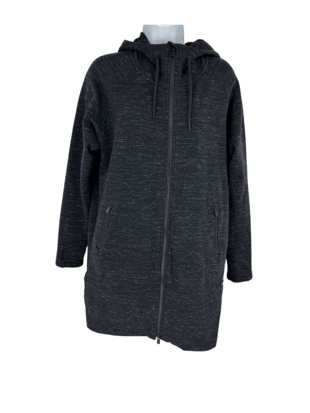 Athleta Stronger Long Sleeve Long Hoodie Black Heather Women's Size S